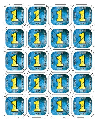 Consumptiemunt Combicraft Kunststof, blauw, 29mm, deelbaar
