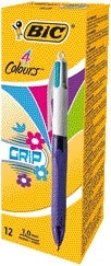 BIC 4-Kleuren Balpen met Soft Grip Paars - 2