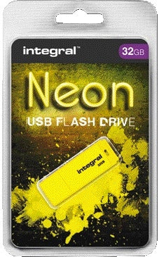 Integral 32GB Neon Gele USB Flash Drive