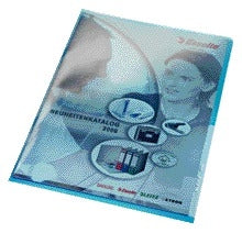 L-map Leitz Premium Copy Safe PVC A4 blauw, lasnaad, 0,15 mm