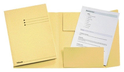 Dossiermap Esselte A4 3-kleps, geel, 275 g/m²