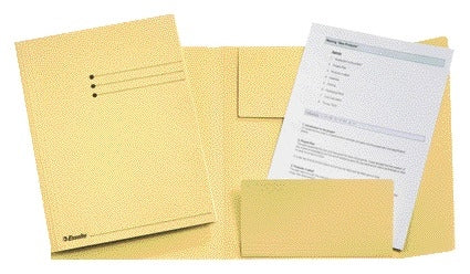 Dossiermap Esselte A4 3-kleps, geel, 275 g/m²