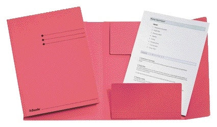 Esselte A4 3Klep Dossiermap Roze, 275g Gerecycled Karton