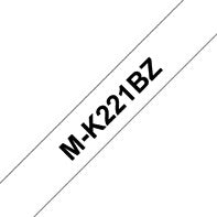 Brother M-K221BZ Labeltape 9mm x 8m, Wit/Zwart