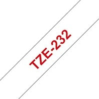 Brother TZE-232 Gelamineerde Labeltape 12mmx8m Wit op Rood - 2