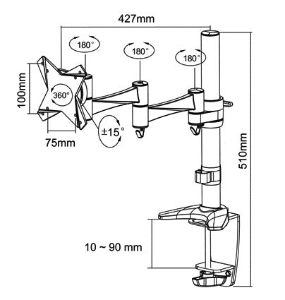 Neomounts D1330 monitorarm voor 10-30 inch schermen, wit - 2
