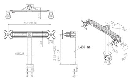 Neomounts D700D muurbevestiging voor monitoren 19-30 inch - 2