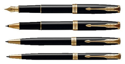 Parker Sonnet GT M Lak Zwarte Balpen met Gouden Details - 3