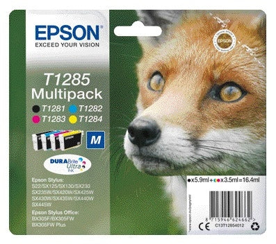 Epson T1285 Zwart + 3 Kleuren Inktcartridge