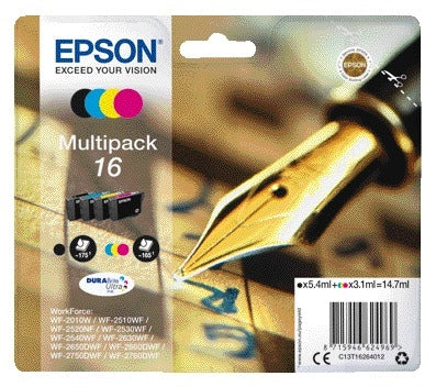 Epson 16 T1626 Zwarte + 3 Kleuren Inktcartridge