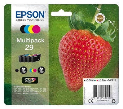 Epson 29 T2986 Zwart + 3 Kleuren Inktcartridge - Veelzijdig Printen