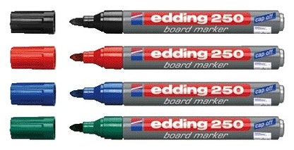 Viltstift Edding 250 Whiteboard Rond 1,5-3mm Zwart - 2