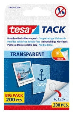 Dubbelzijdige tesa TACK kleefpads 200 stuks transparant