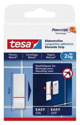Kleefstrips Tesa voor tegels en metaal, 2kg, wit