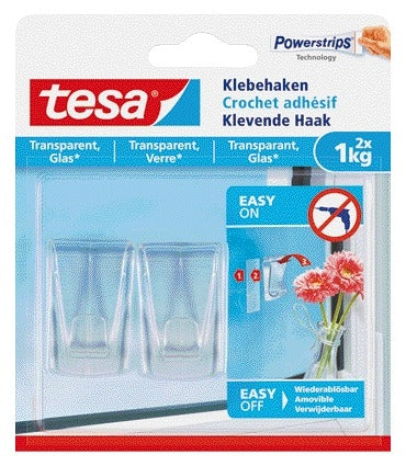 Klevende Transparante Haak tesa 1kg voor onzichtbare montage