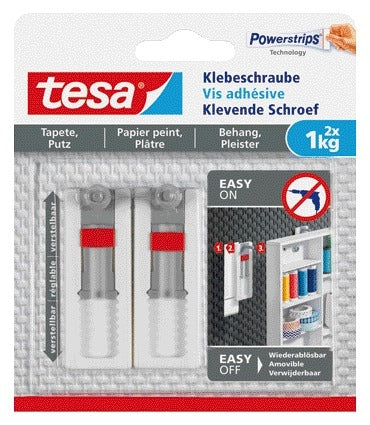 Klevende Verstelbare Schroef tesa voor decoratieve ophangingen