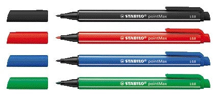 Viltstift STABILO pointMax 488 met karmijnrode inkt, 0,8 mm - 2