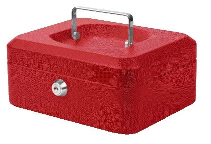 Geldkist Quantore 200x160x90mm Rood met Cilinderslot en Muntenbakje - 2