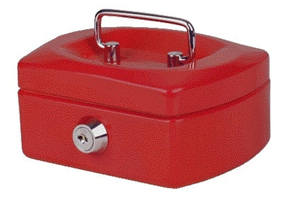 Geldkist Pavo 125x95x60 mm met Muntengleuf en Cilinderslot, Rood - 3