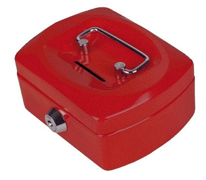 Geldkist Pavo 125x95x60 mm met Muntengleuf en Cilinderslot, Rood - 2