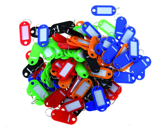 Pavo Plastic Sleutellabel met Beschrijfbaar Label en Dubbele Ring