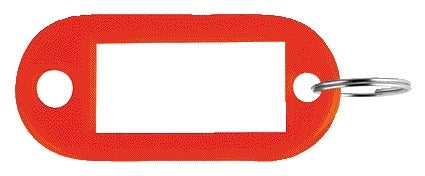 Pavo Plastic sleutelhanger rood met label en ring