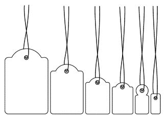 Wit kartonnen hanglabel APLI NR391 28x43mm met ophangtouwtjes - 3