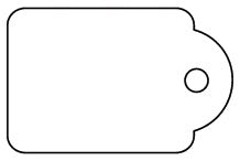 Wit kartonnen hanglabel APLI NR383 7x19mm met ophangtouwtjes