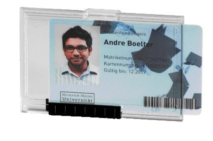 Pushbox Monochrome Badgehouder met Compartimenten