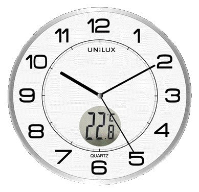 Wandklok Unilux Tempus, 30,5 cm, Lichtgrijs/Wit