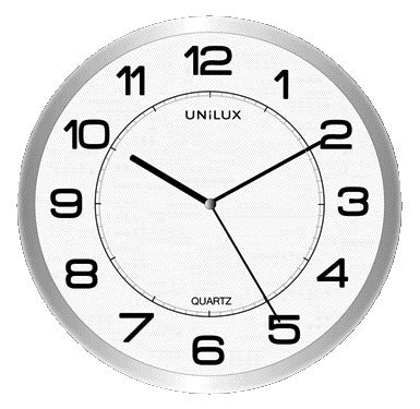 Unilux Attraction wandklok dia 22cm lichtgrijs/wit