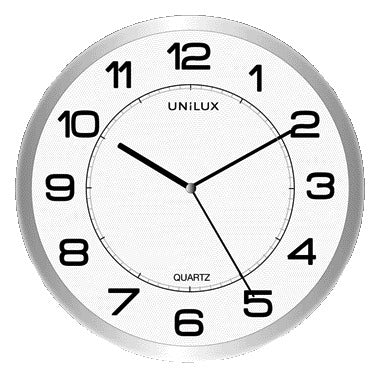Unilux Magnet wandklok dia 30,5cm lichtgrijs/wit