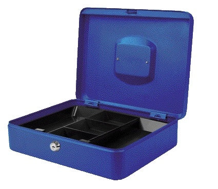 Geldkist Pavo 300x240x90 mm in Blauw, met Cilinderslot