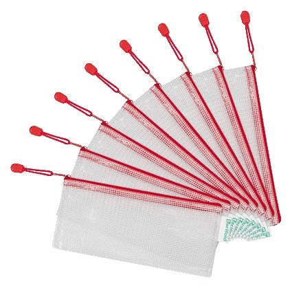 TARIFOLD Chequere Opbergtas Rits Rood - PVC Transparant
