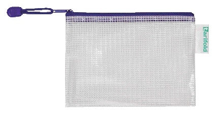TARIFOLD Opbergtas A6 met Rits Blauw - PVC, Transparant