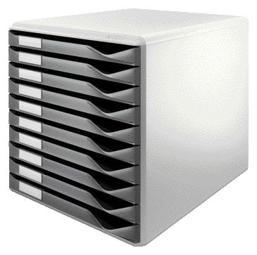 Ladenblok Leitz A4 10-laden donkergrijs/wit