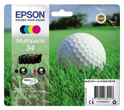 Epson 34 T3466 Zwart + 3 Kleuren Inktcartridge voor Epson printers