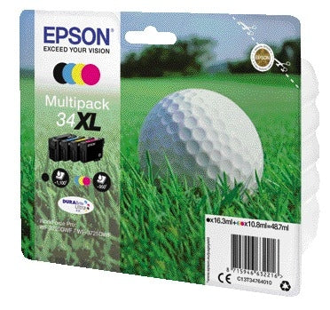 Epson 34XL Zwart + 3 Kleuren Inktcartridge (T3476) voor Efficiënt Printen