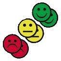 Magneet Smiley 2,5cm 2x Geel, 2x Groen, 2x Rood