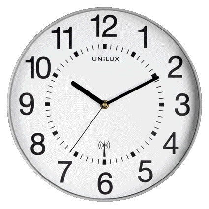 Unilux Maxi radio wandklok dia 37,5cm grijs/wit