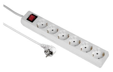 Hama 6-voudige stekkerdoos met verlichte schakelaar en 5 meter kabel