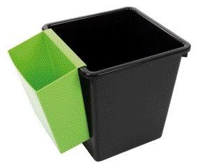 Vierkante kunststof papierbak 31cm hoog, zwart - 4