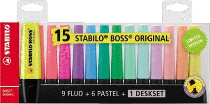 Stabilo BOSS 70/15 Fluorescerende markeerstift 2-5mm, 15 stuks