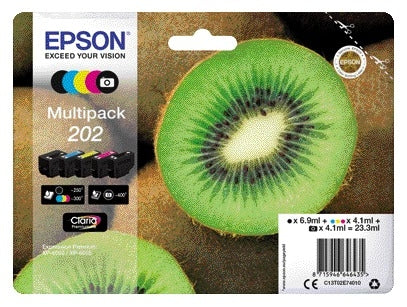 Epson T02E74 Zwart + 3 Kleuren Inktcartridge 202 voor Kwaliteit