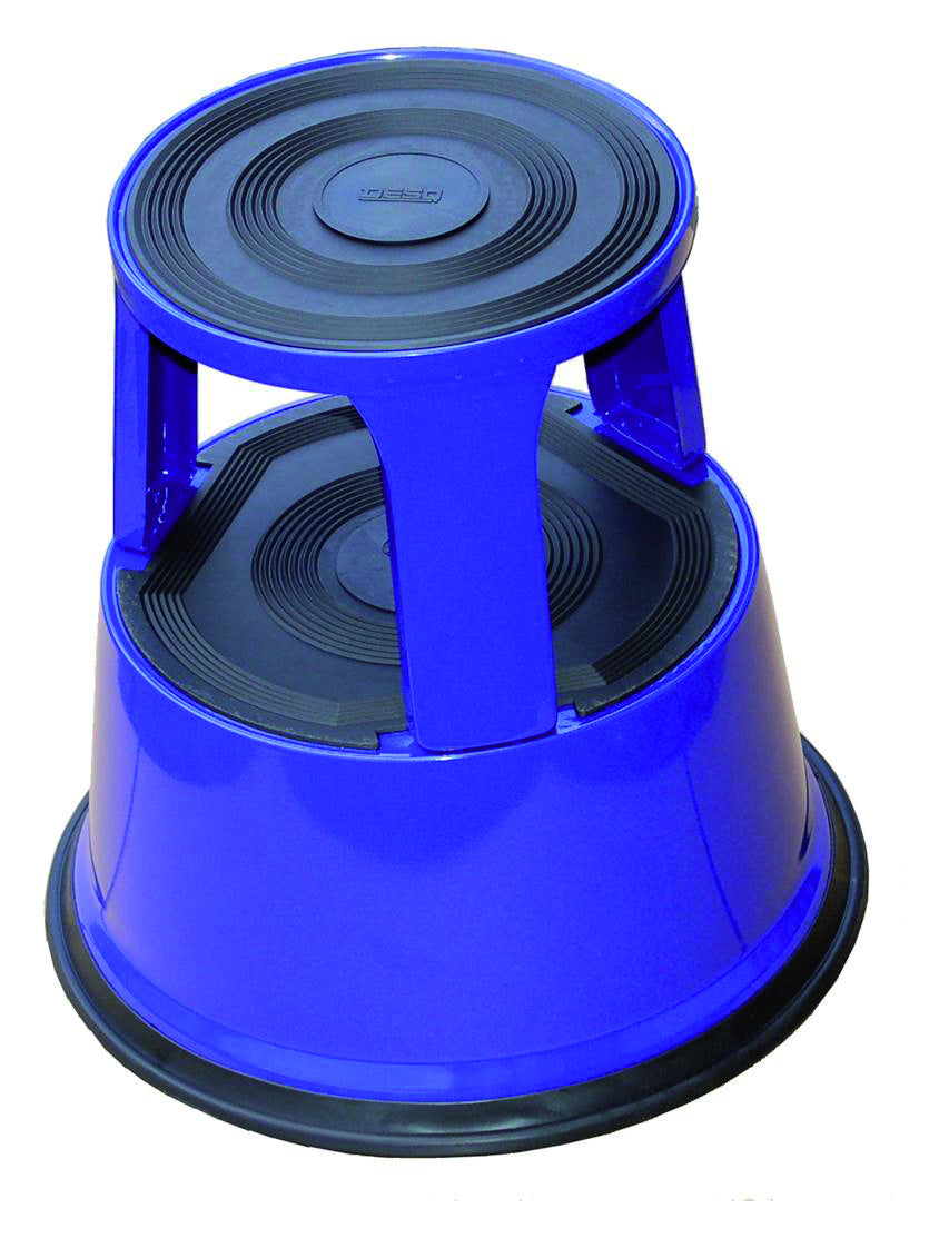 Opstapkruk Desq Roll-a-Step 42 cm met metalen antislip bodem in blauw - 2
