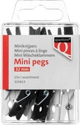 Miniknijper hout assorti 34mm Quantore