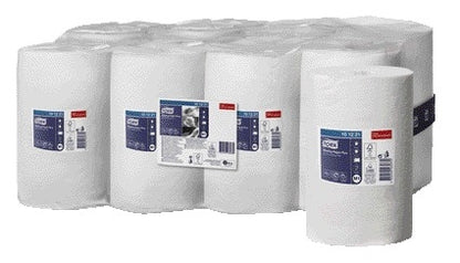 Poetspapier Tork Wiping M1 mini 2-lags wit 74,9 m - 2