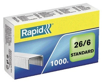 Nietjes Rapid standaard 26/6 gegalvaniseerd, 1000 stuks