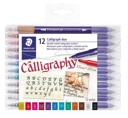 Staedtler duo kalligrafiepen 2.0 en 3.5 mm, assorti kleuren