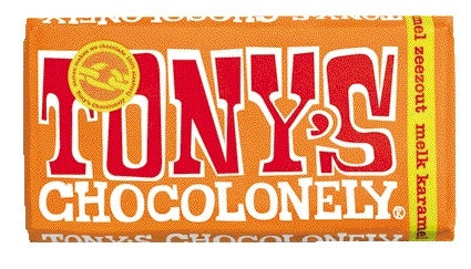 Tony's Chocolonely Melk Karamel Zeezout 180g